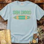 San Diego California | Tiki Surfboard T-Shirt