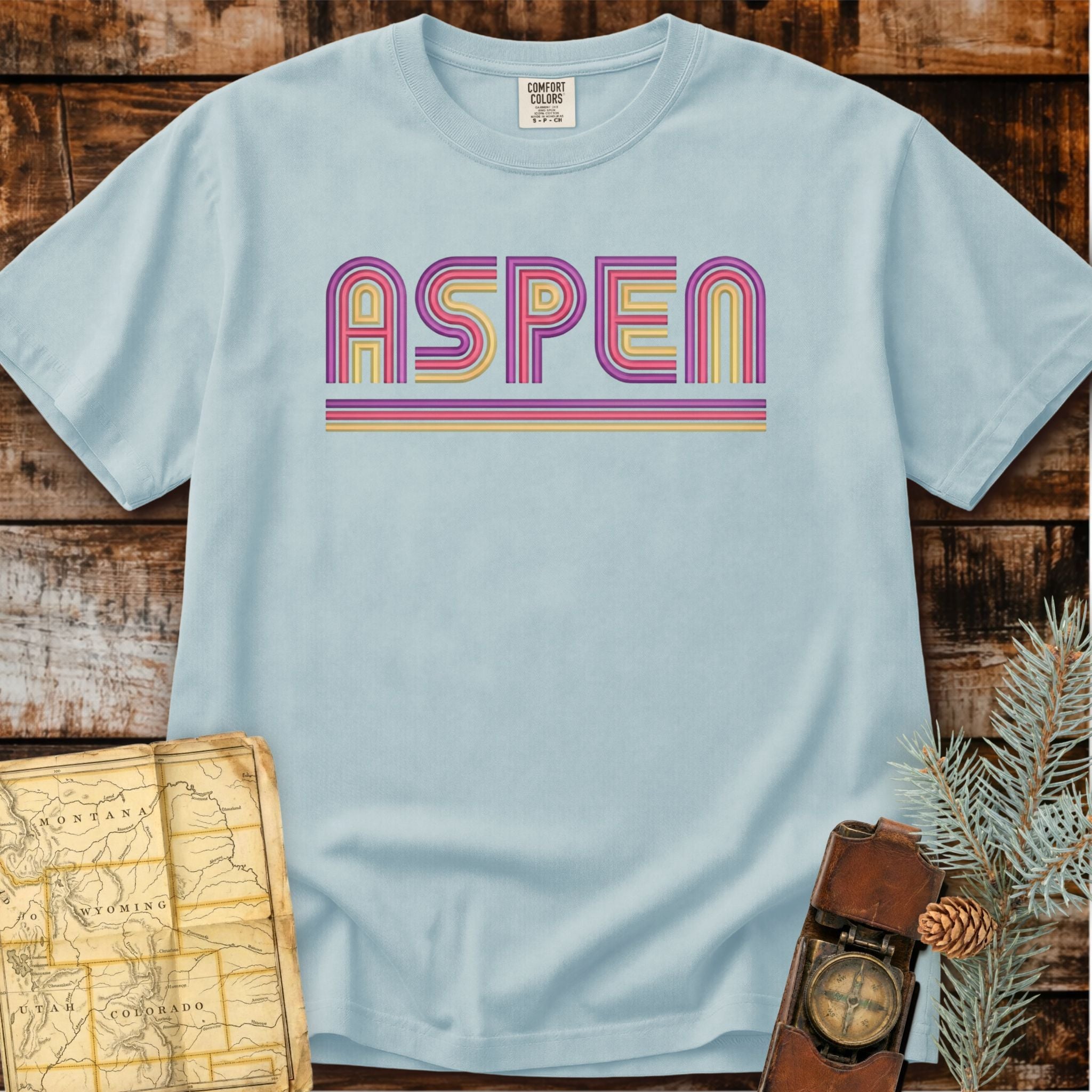 Aspen Colorado | Colorful Retro T-Shirt