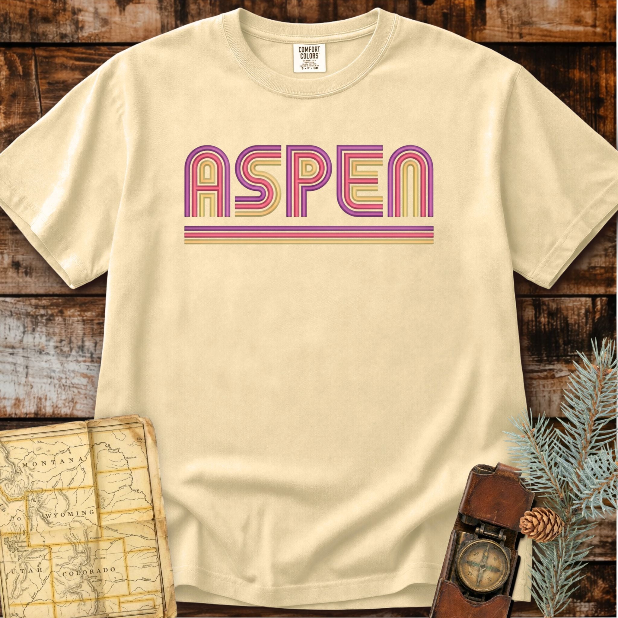 Aspen Colorado | Colorful Retro T-Shirt