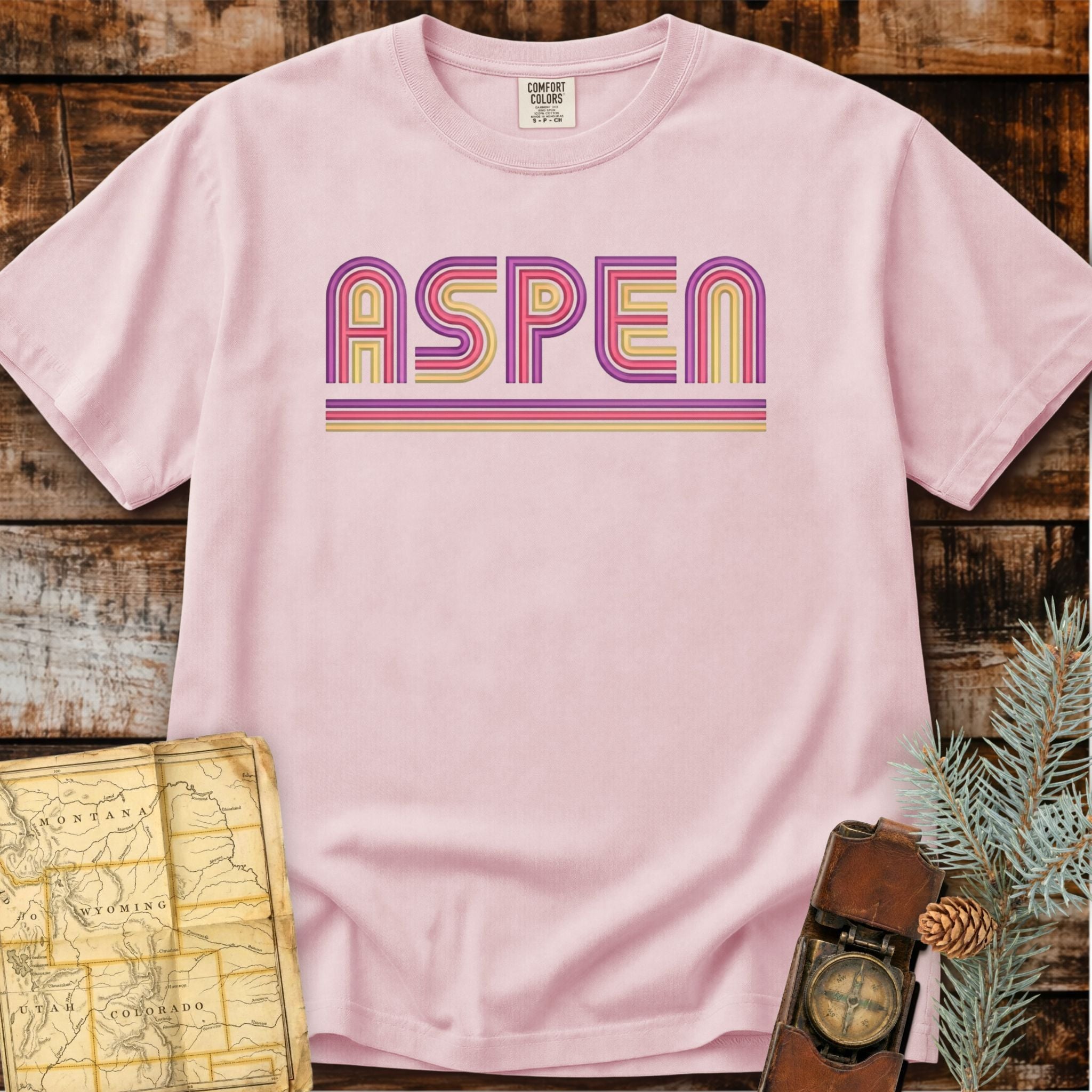 Aspen Colorado | Colorful Retro T-Shirt