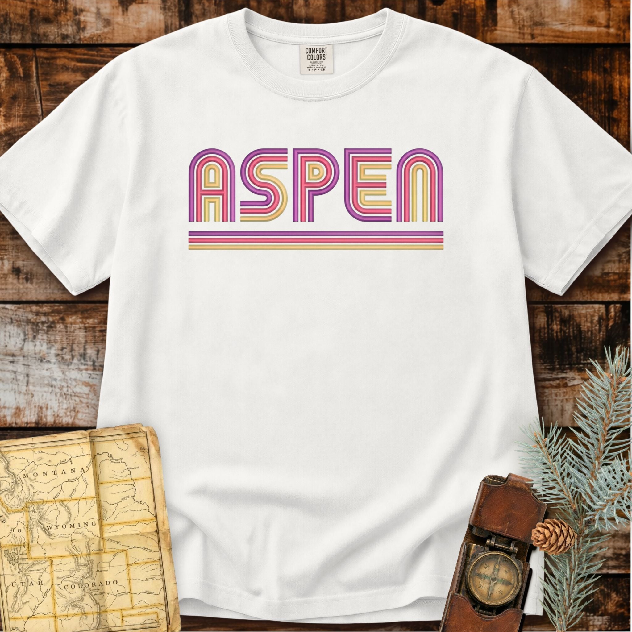Aspen Colorado | Colorful Retro T-Shirt