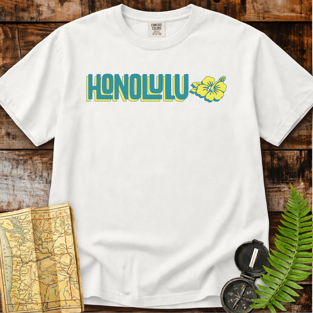 Honolulu Hawaii | Yellow Hibiscus T-Shirt