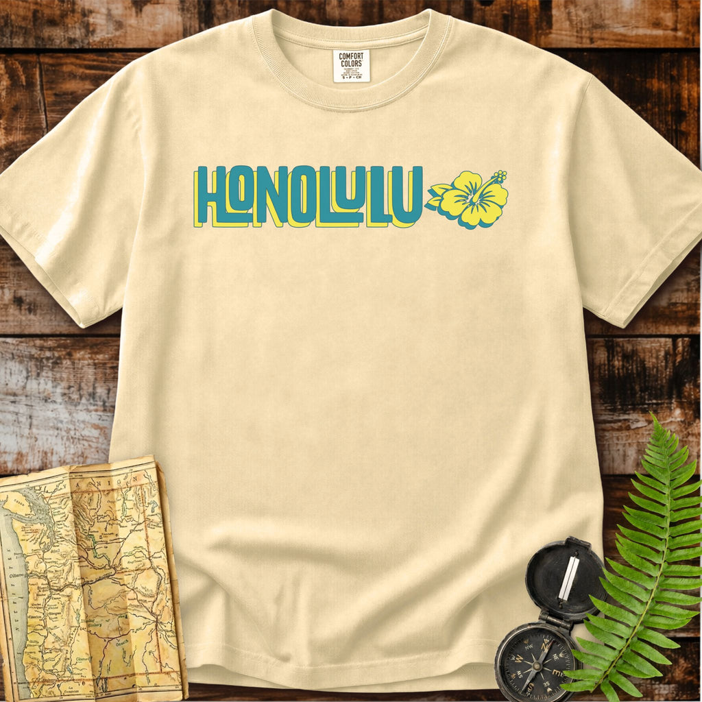 Honolulu Hawaii | Yellow Hibiscus T-Shirt