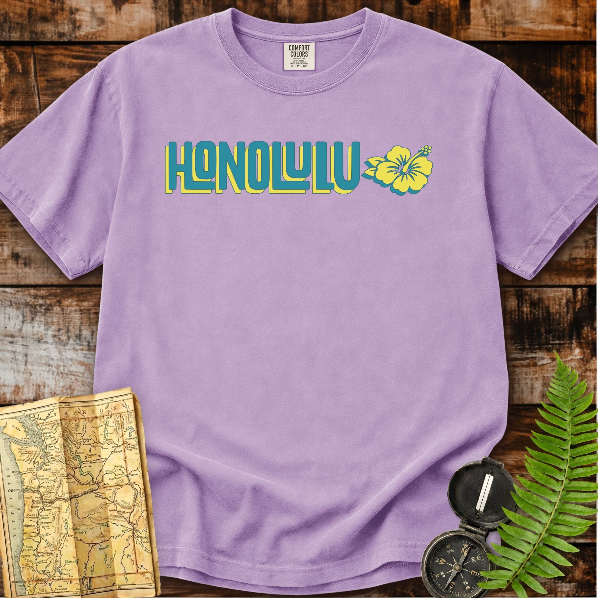 Honolulu Hawaii | Yellow Hibiscus T-Shirt