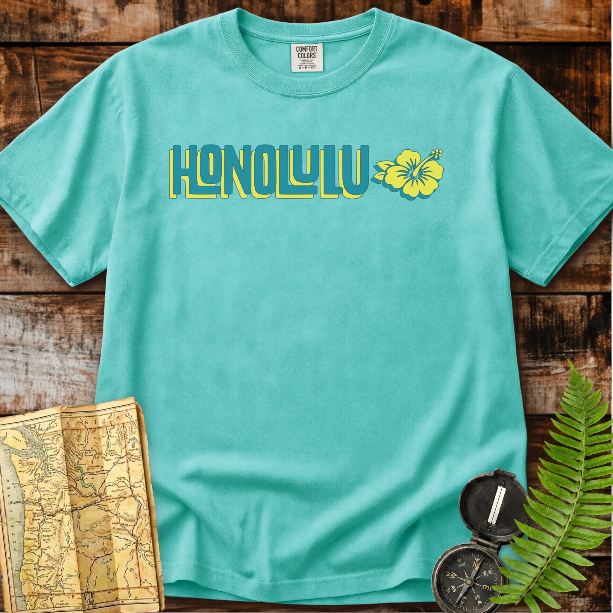 Honolulu Hawaii | Yellow Hibiscus T-Shirt