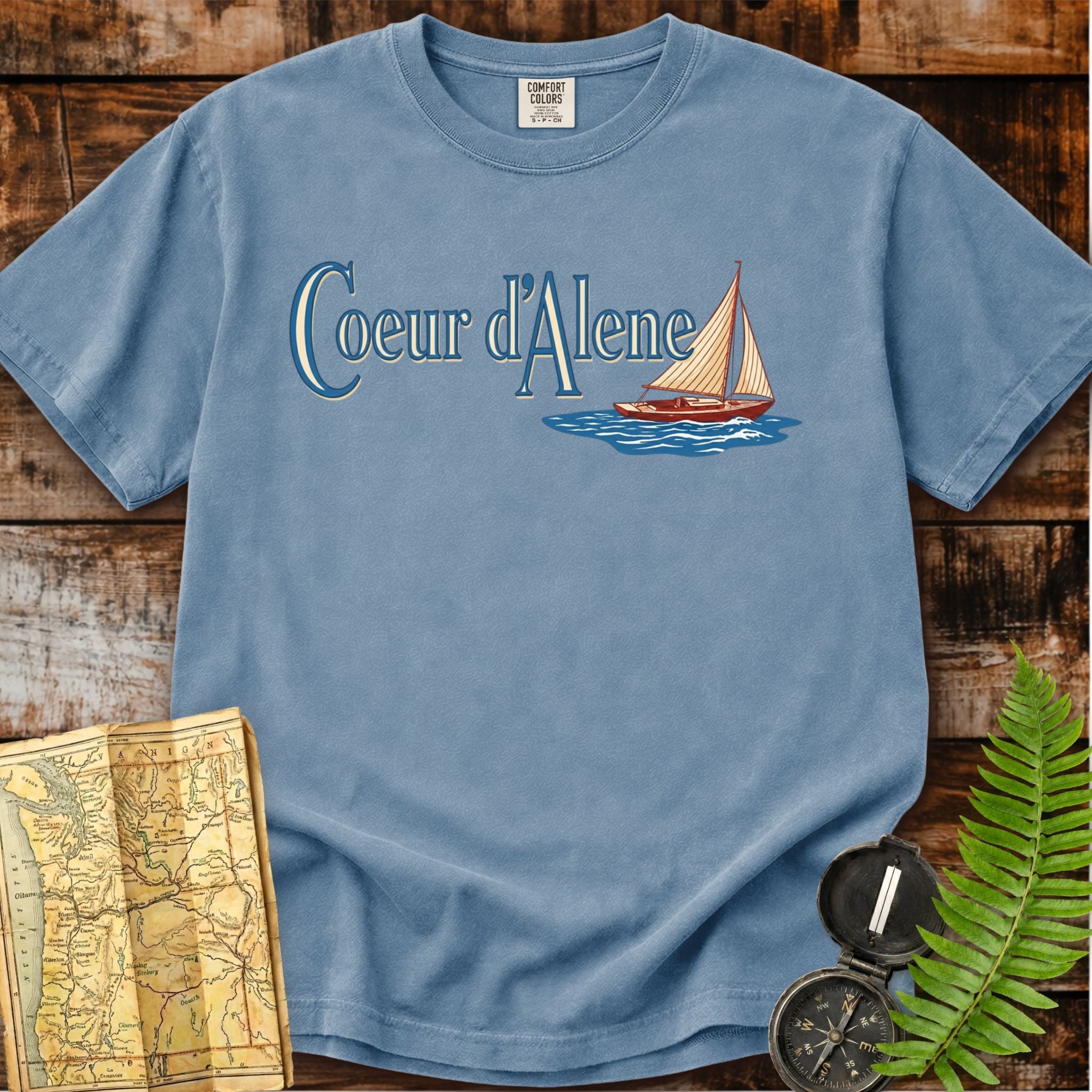 Coeur d’Alene Idaho | Sailboat T-Shirt