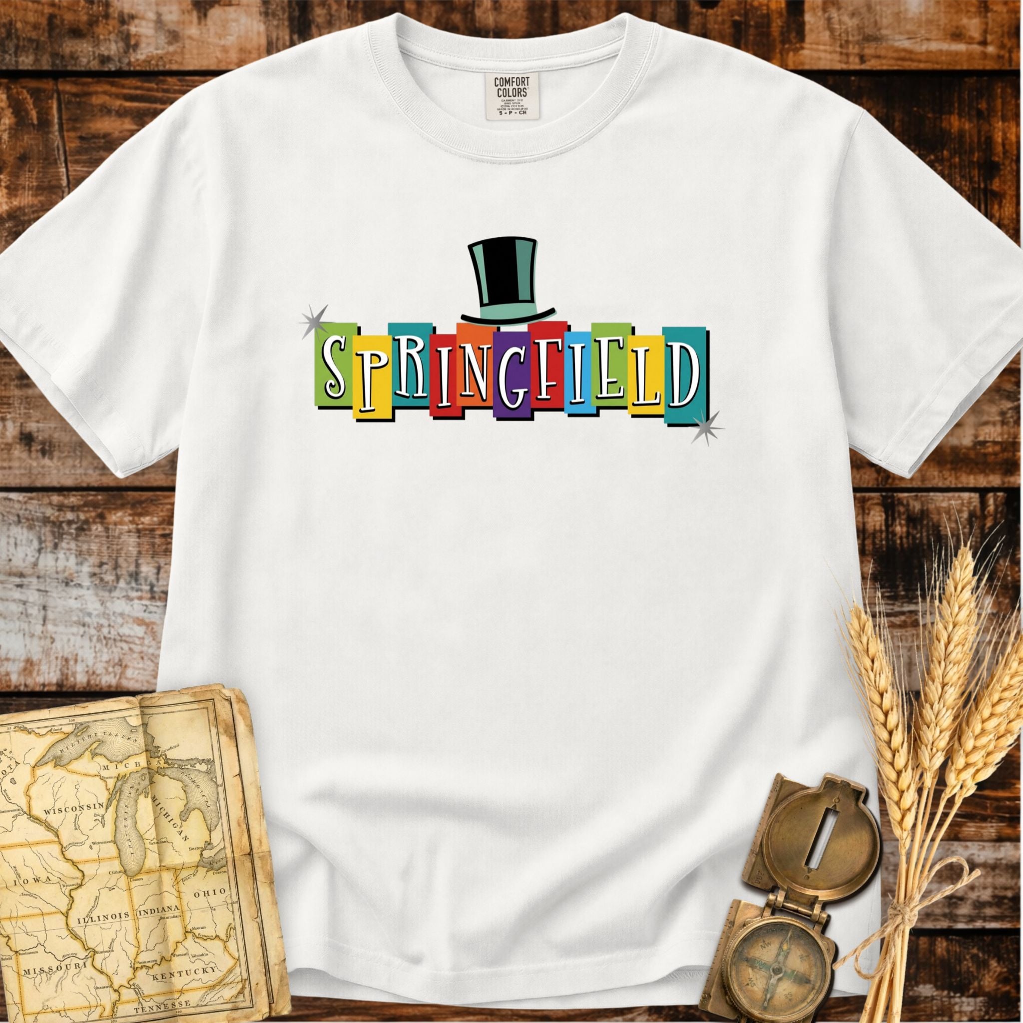 Springfield Illinois | Lincoln Hat T-Shirt