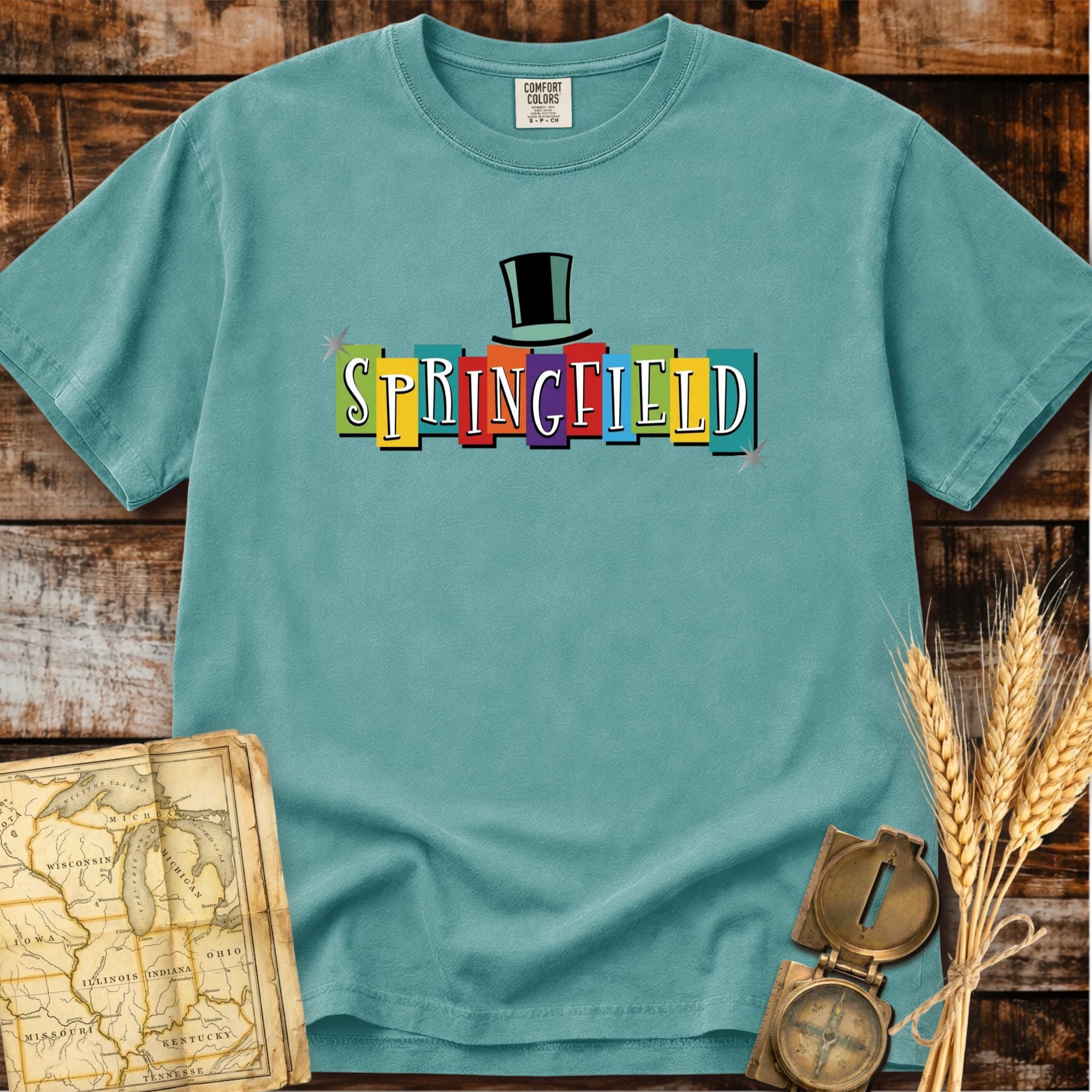 Springfield Illinois | Lincoln Hat T-Shirt