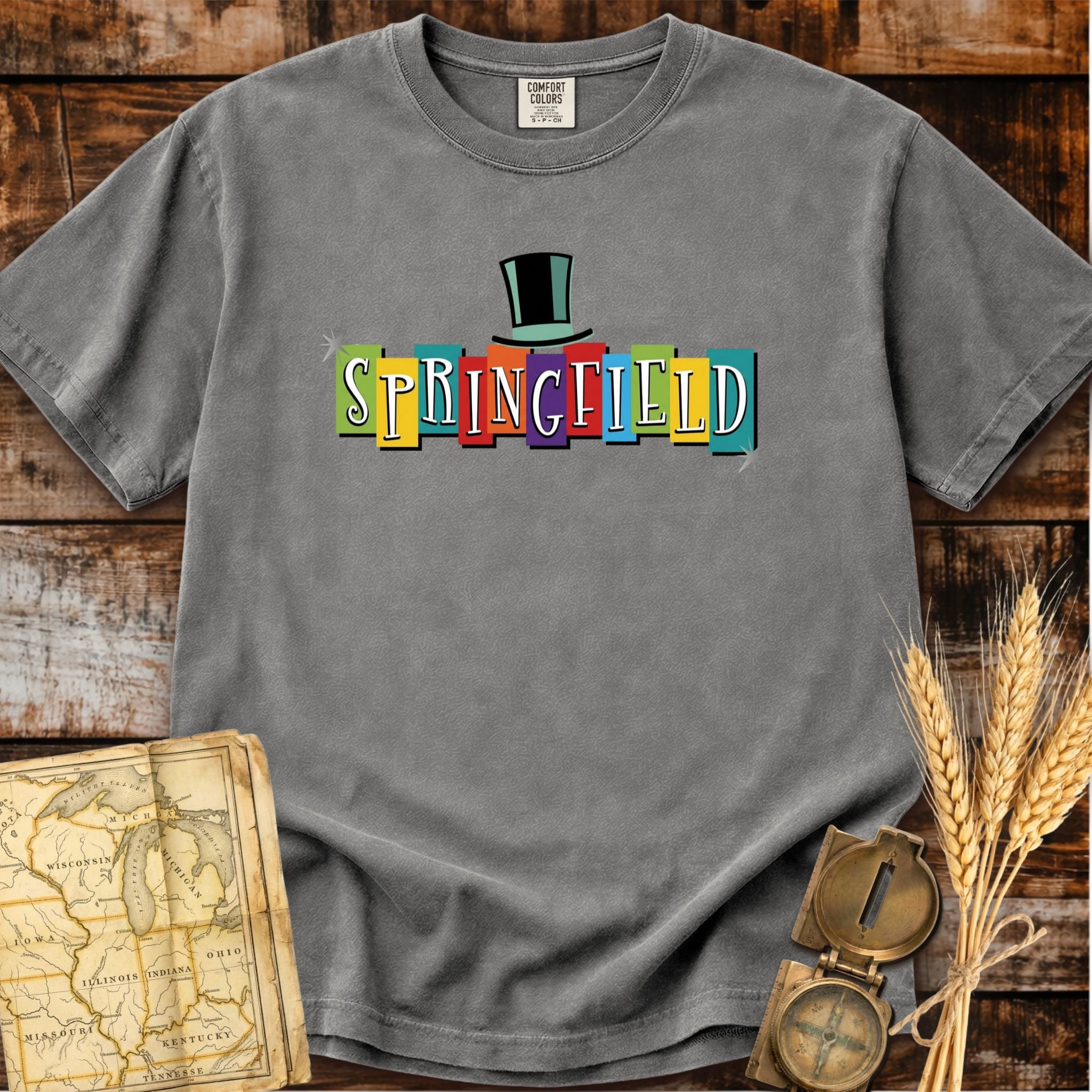 Springfield Illinois | Lincoln Hat T-Shirt
