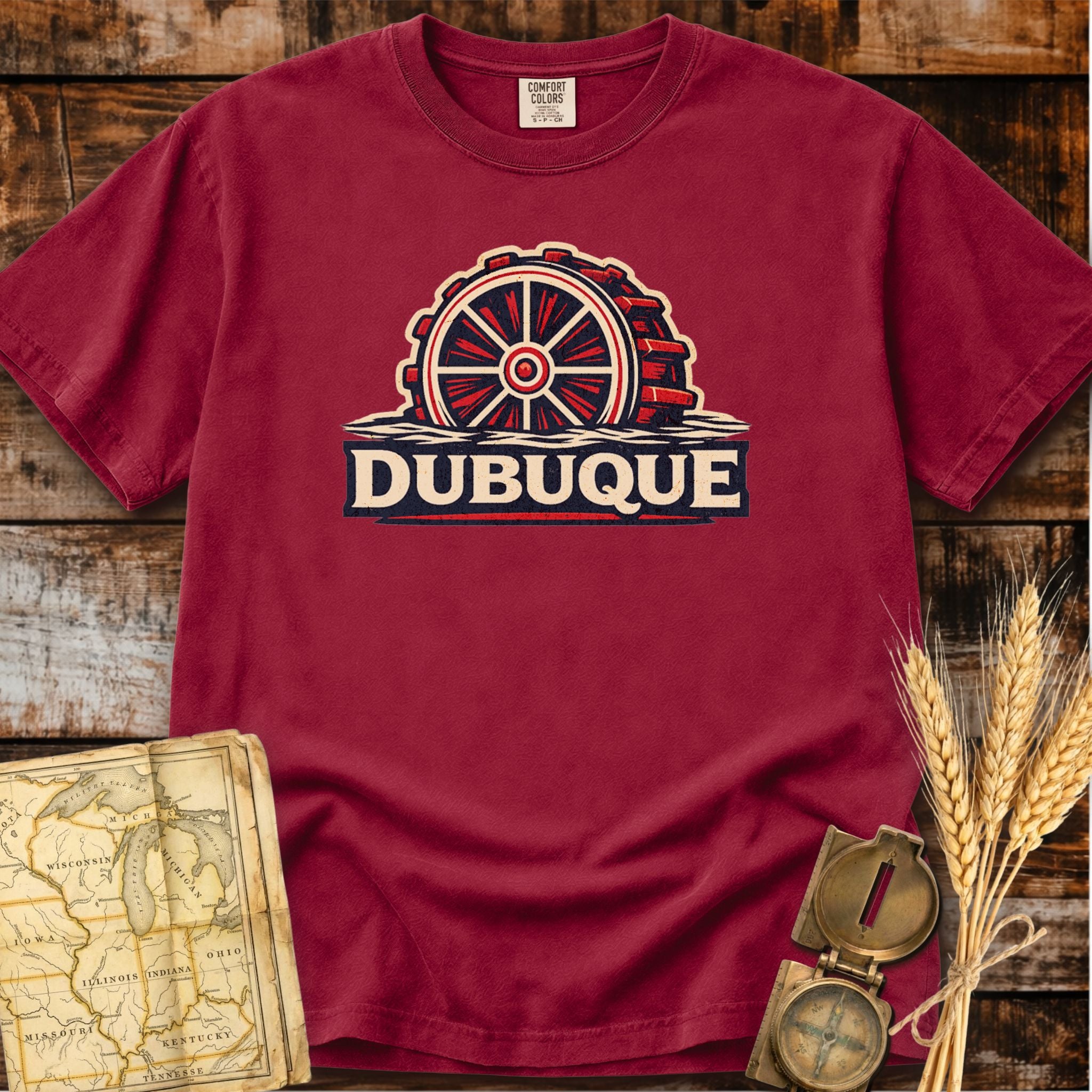 Dubuque Iowa | River Paddlewheel T-Shirt