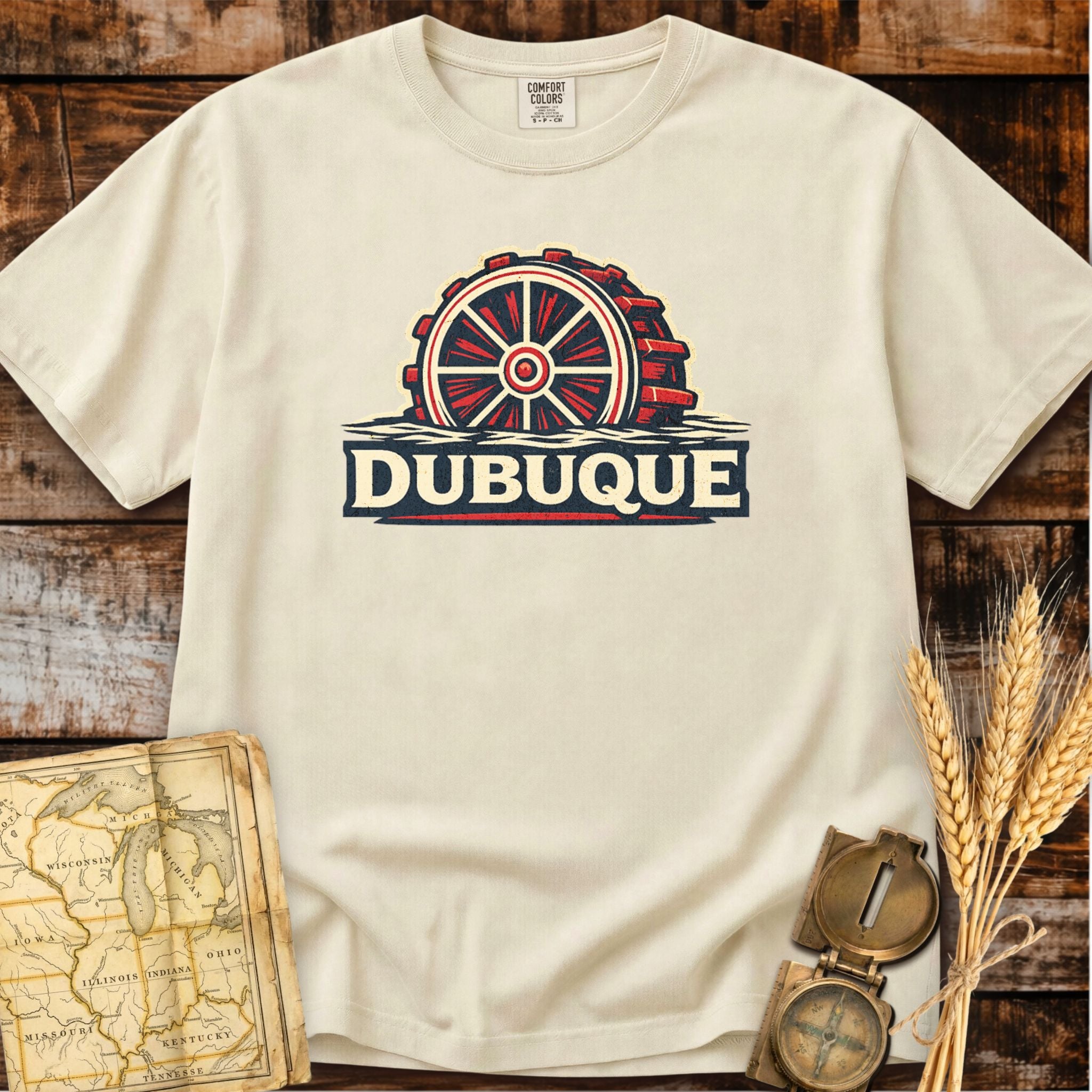 Dubuque Iowa | River Paddlewheel T-Shirt