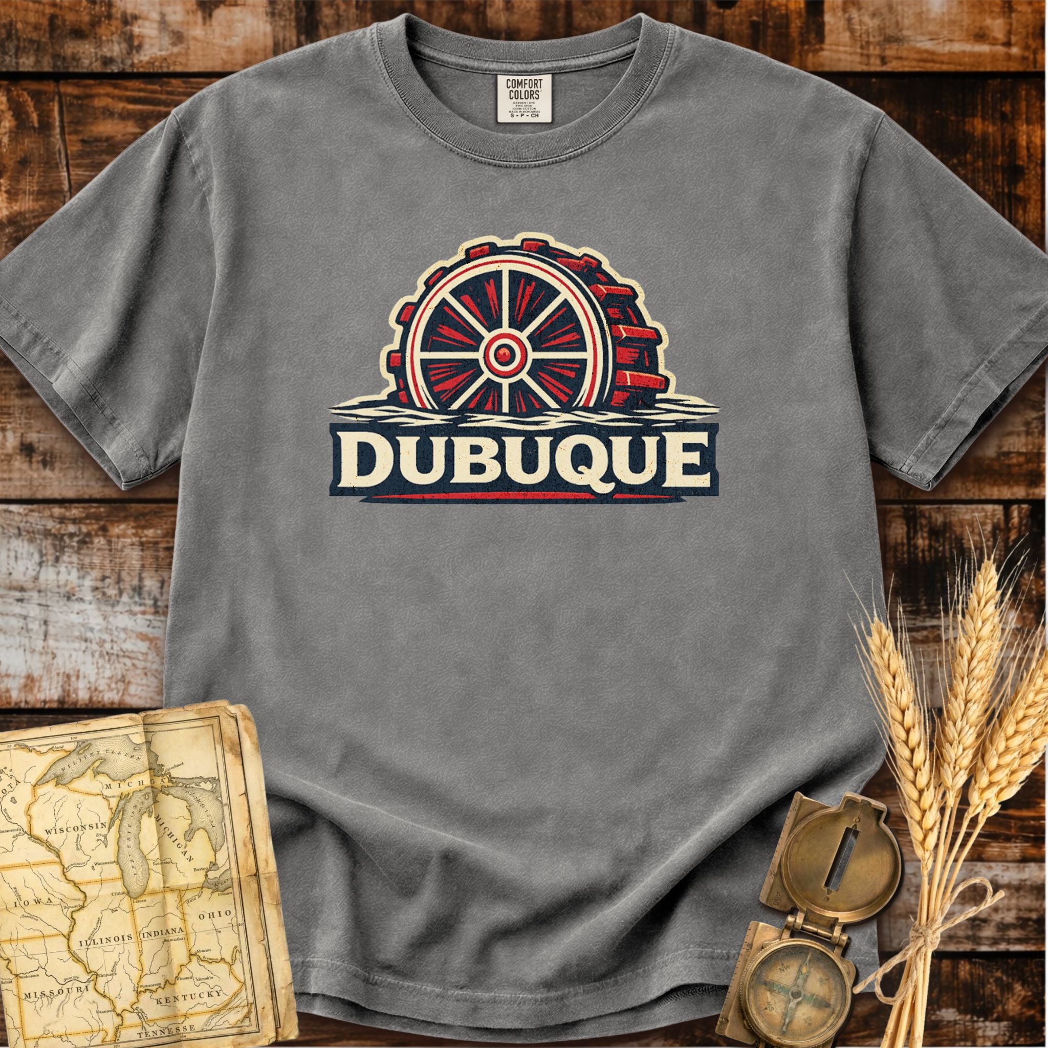 Dubuque Iowa | River Paddlewheel T-Shirt