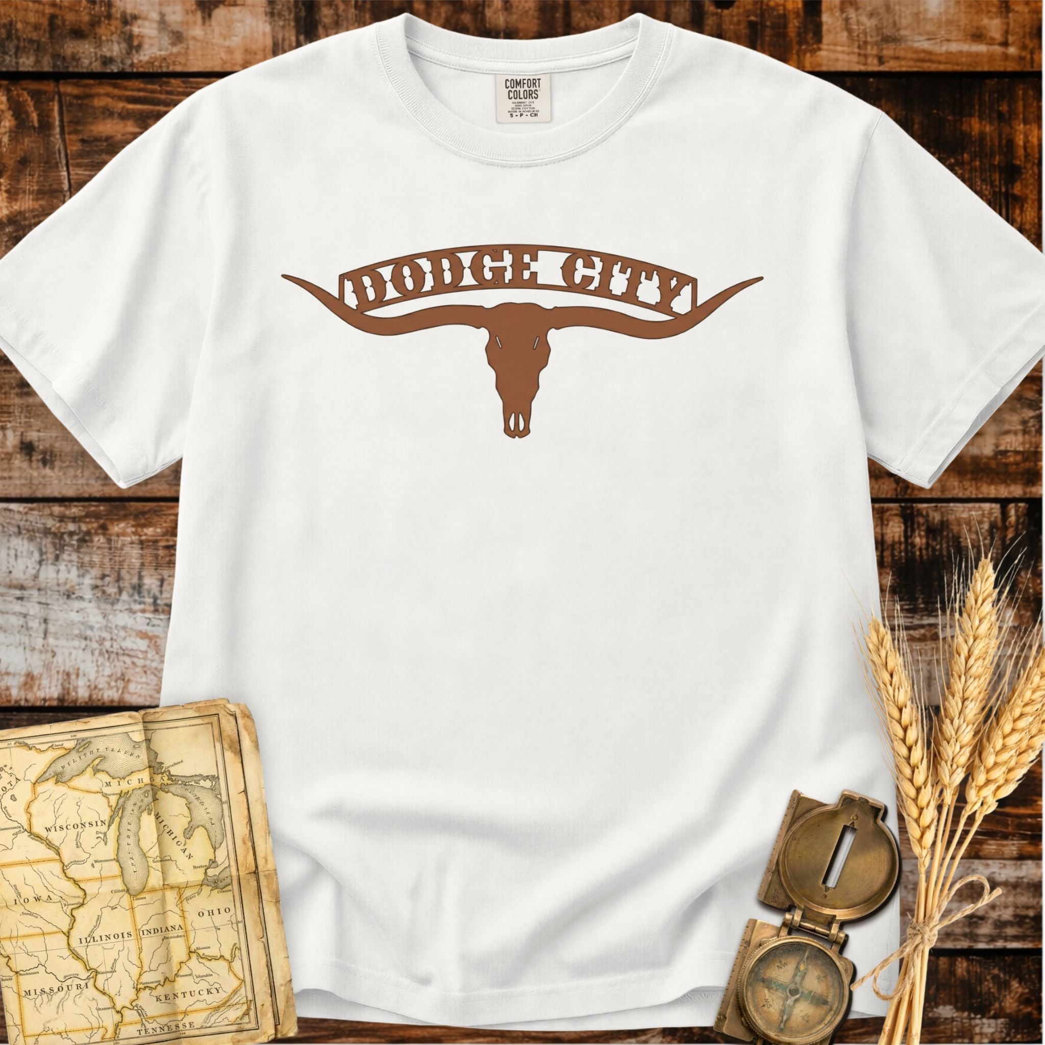 Dodge City Kansas | Longhorn Ranch Gate T-Shirt