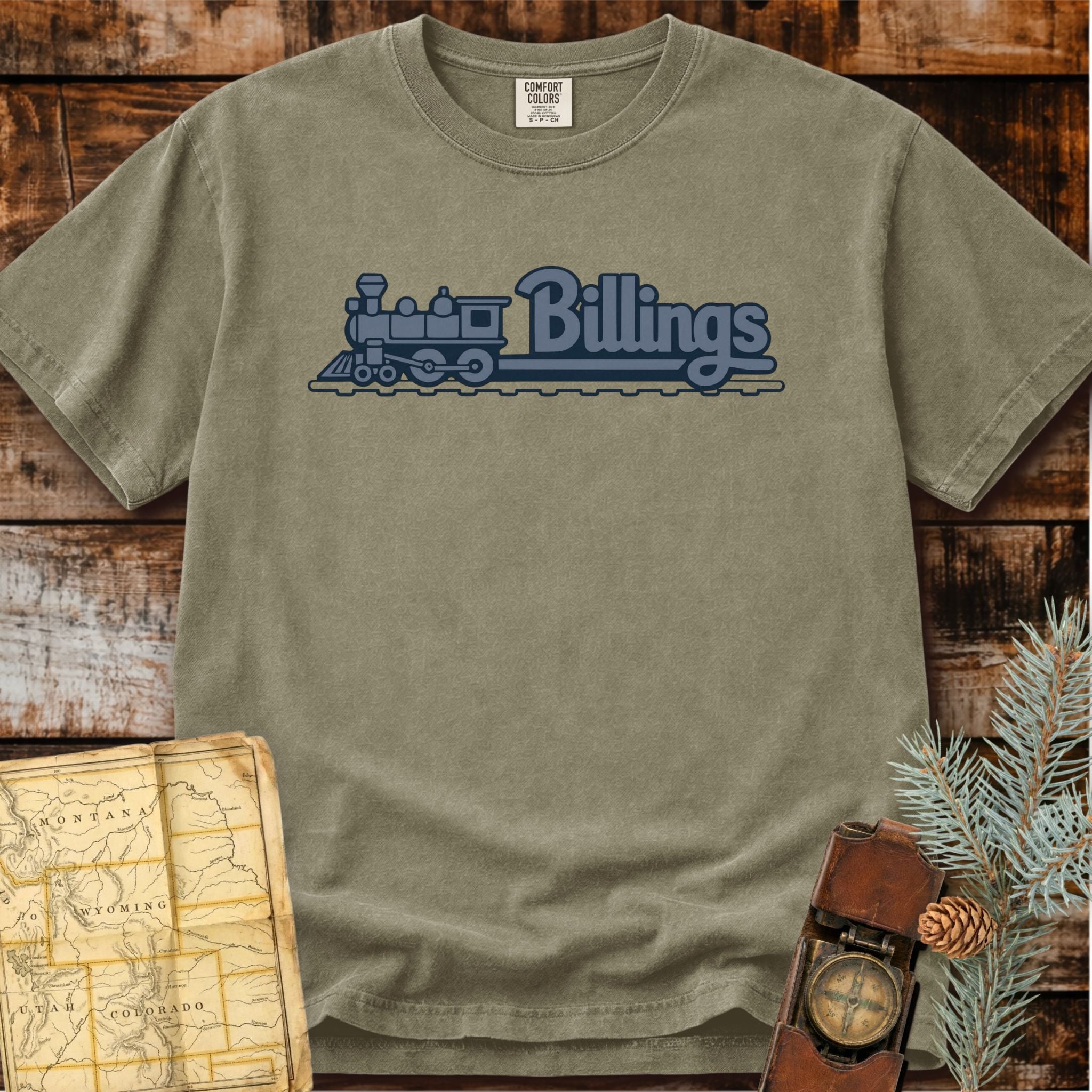 Billings Montana | Retro Locomotive T-Shirt