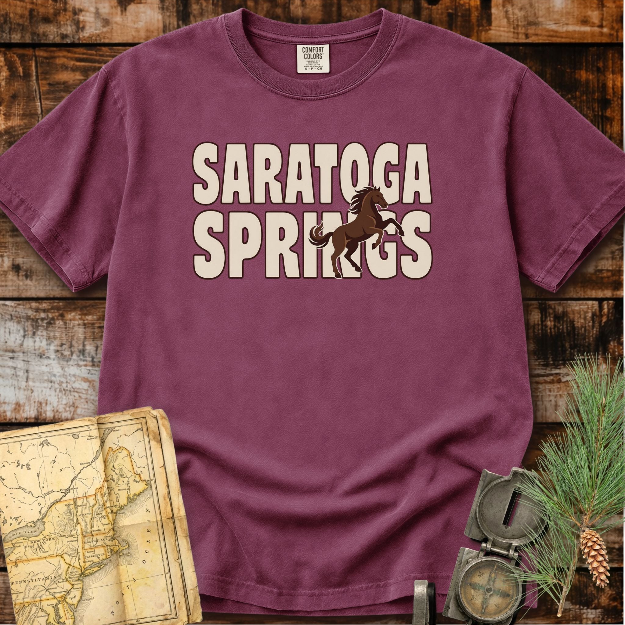 Saratoga Springs New York | Rearing Horse T-Shirt
