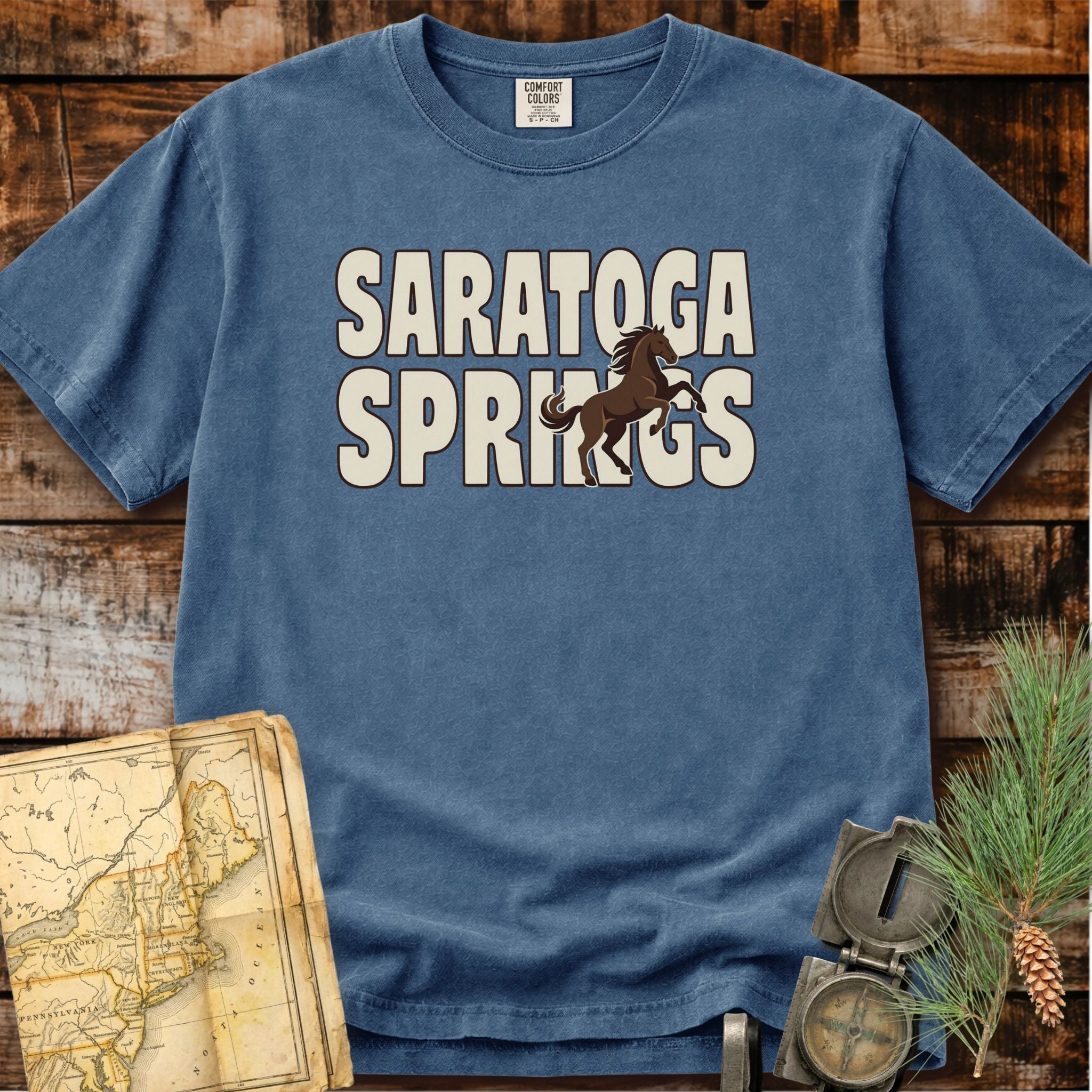 Saratoga Springs New York | Rearing Horse T-Shirt