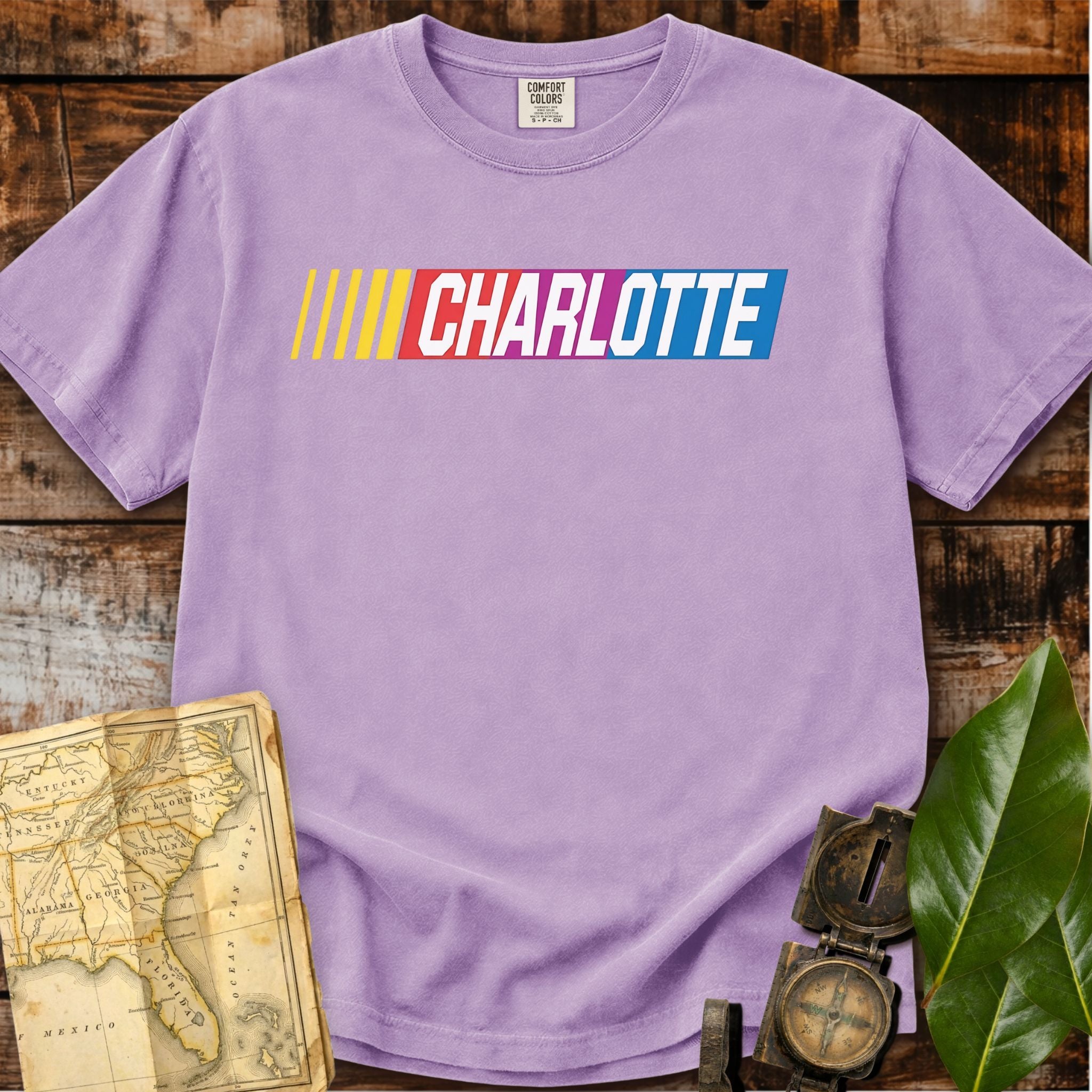 Charlotte North Carolina | Racing Stripes T-Shirt