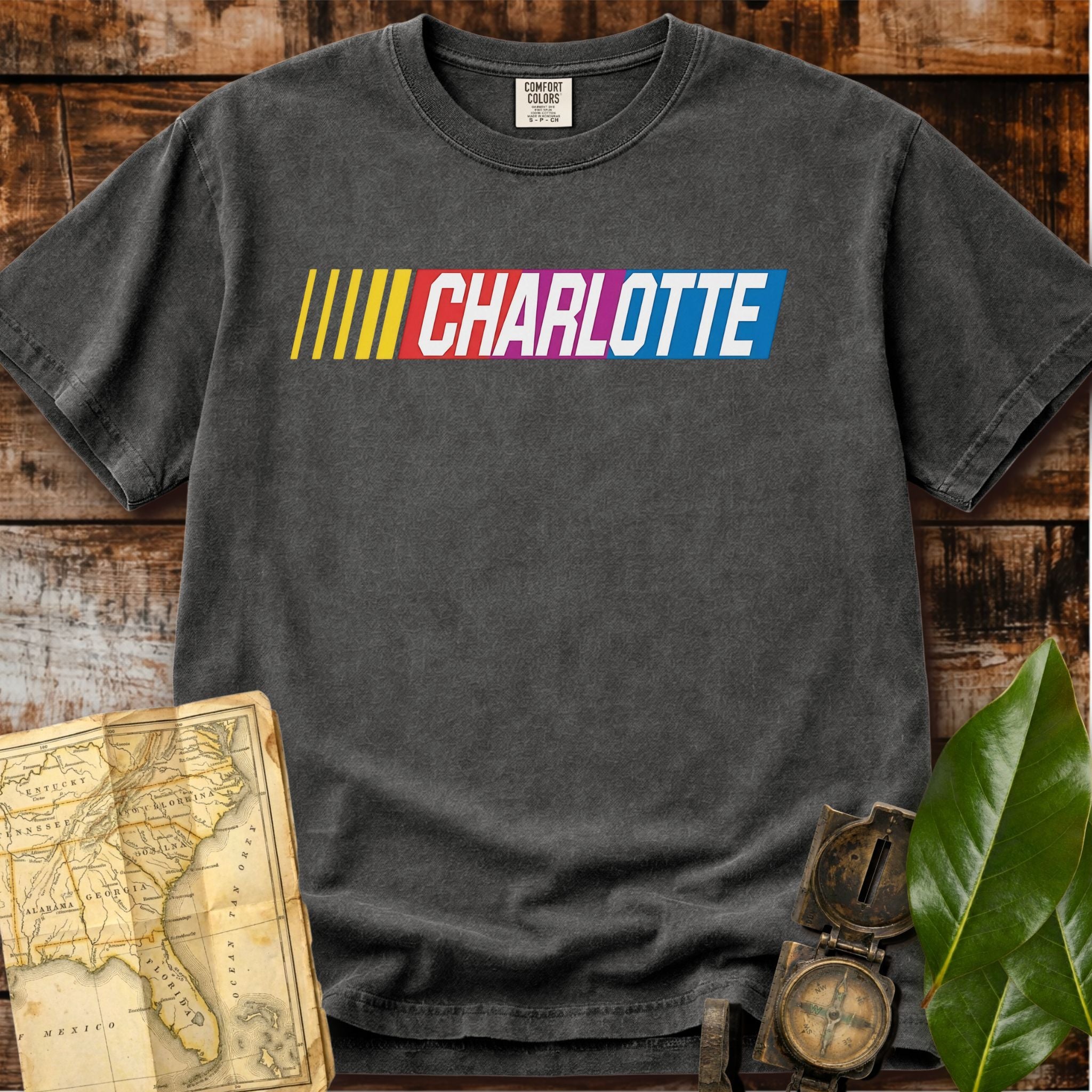 Charlotte North Carolina | Racing Stripes T-Shirt