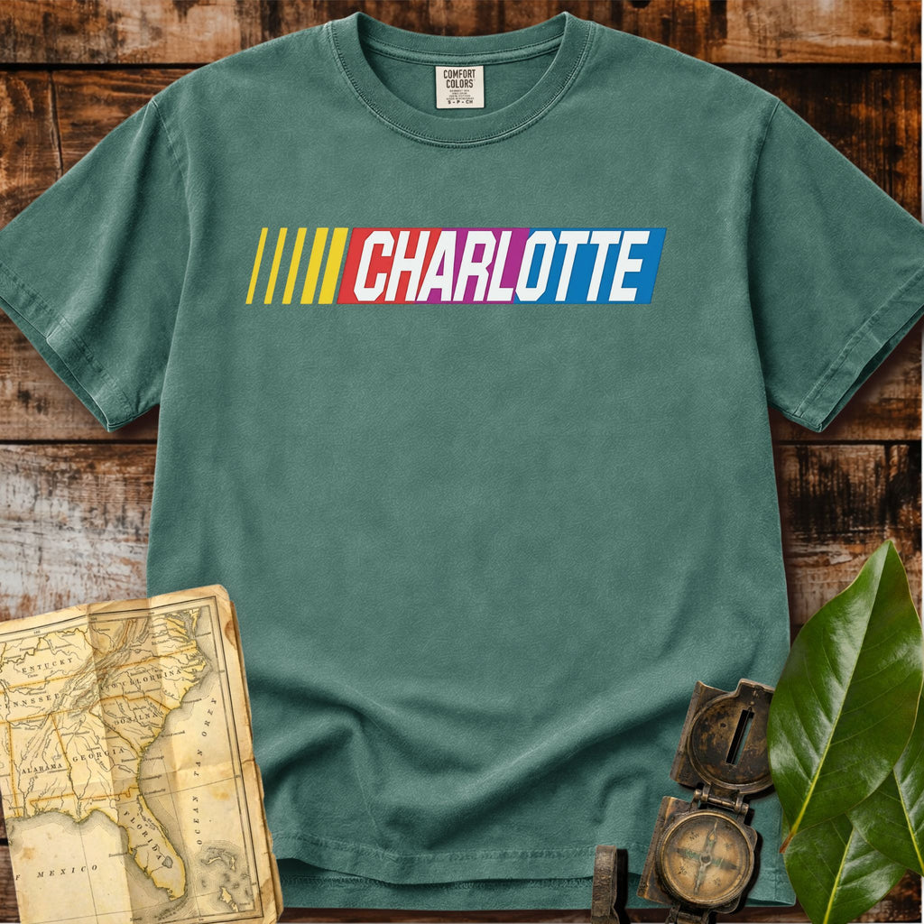 Charlotte North Carolina | Racing Stripes T-Shirt