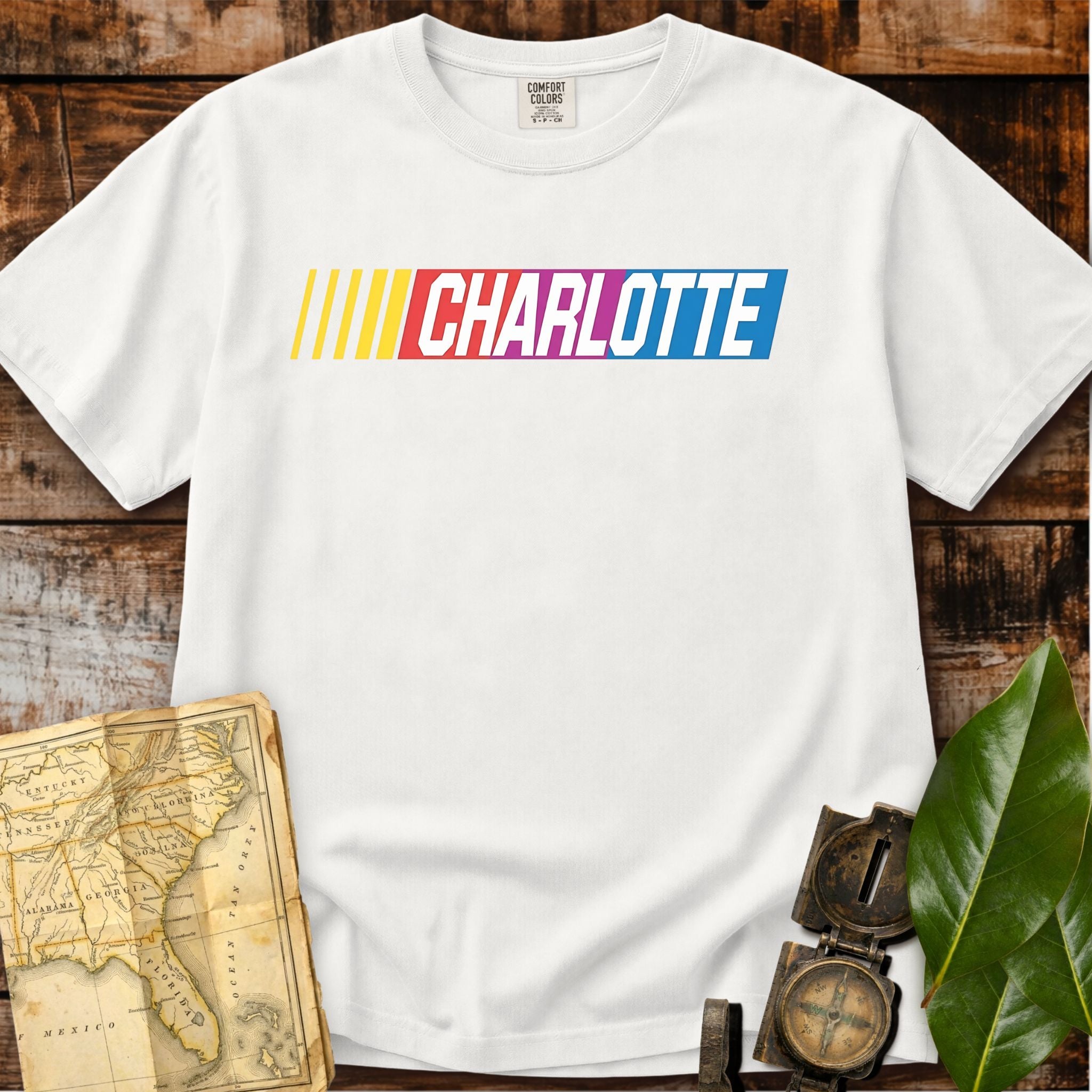 Charlotte North Carolina | Racing Stripes T-Shirt