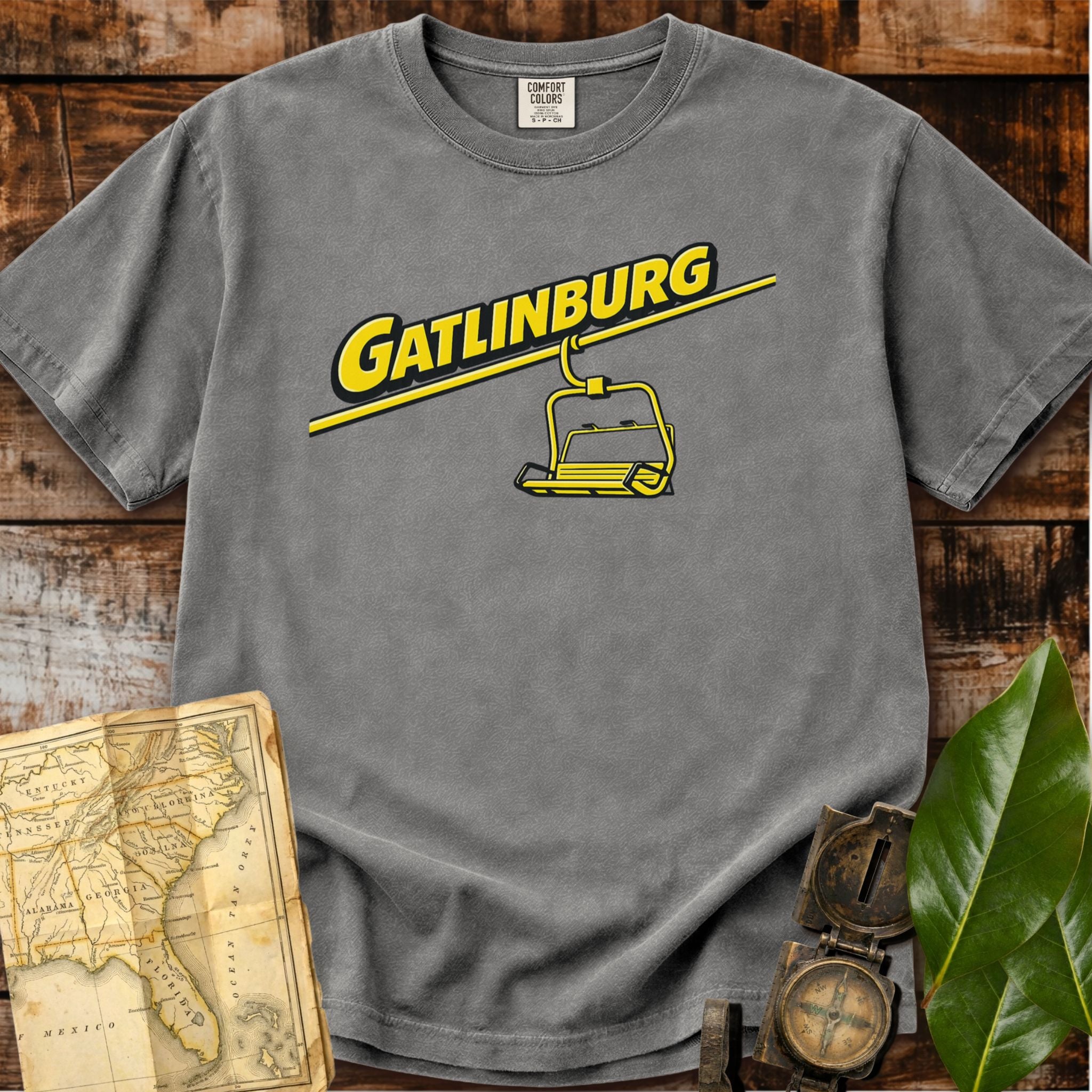 Gatlinburg Tennessee | Yellow Chairlift T-Shirt
