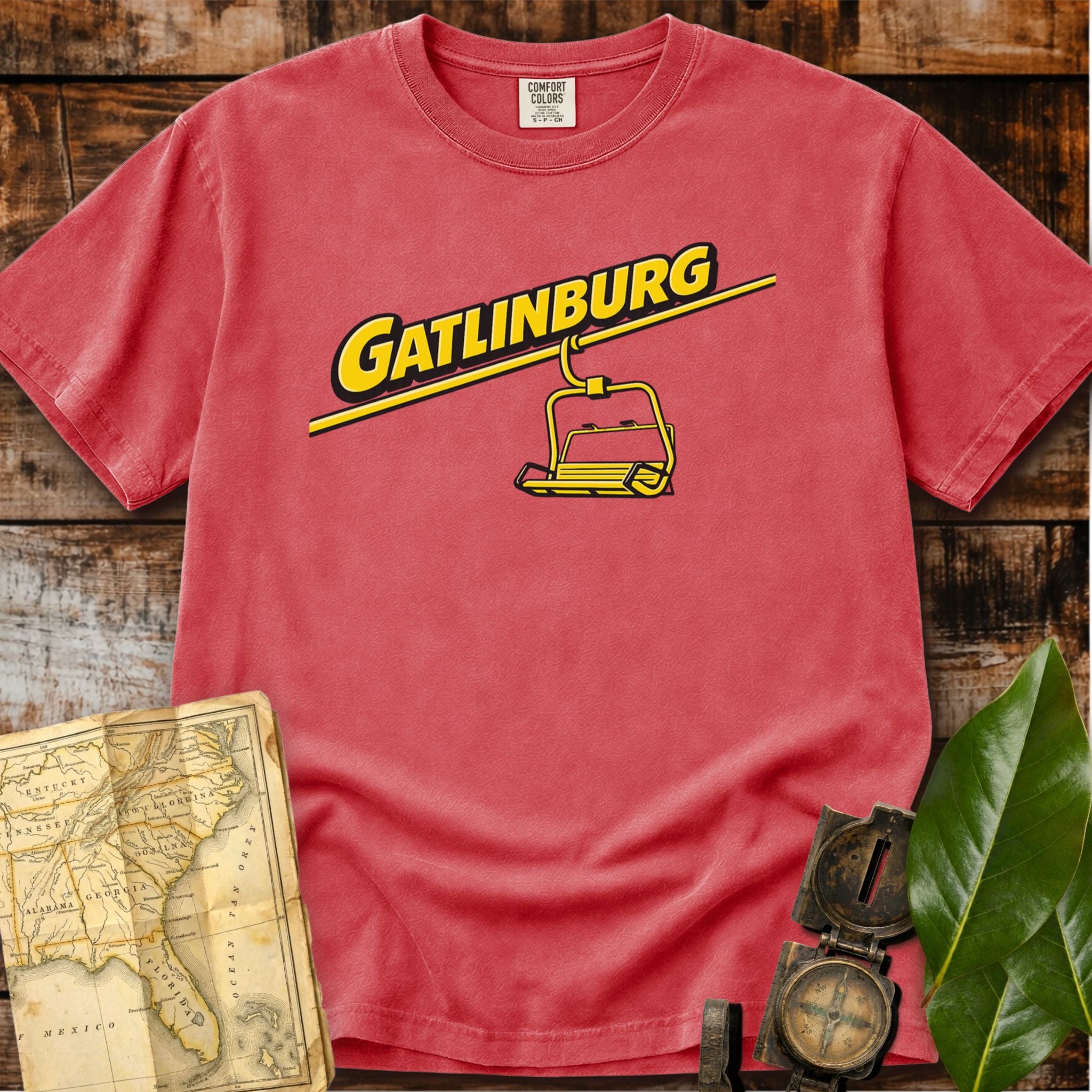 Gatlinburg Tennessee | Yellow Chairlift T-Shirt