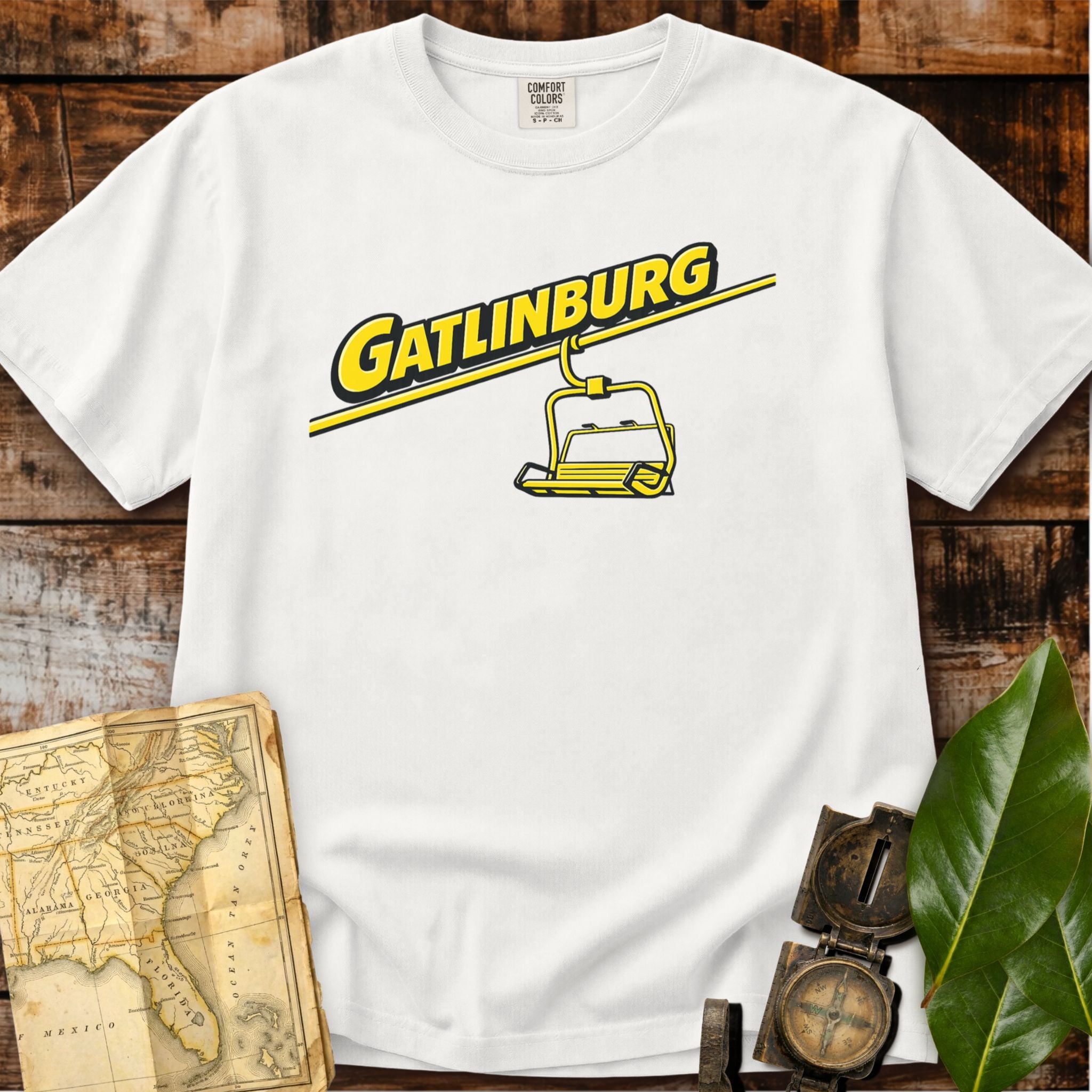 Gatlinburg Tennessee | Yellow Chairlift T-Shirt