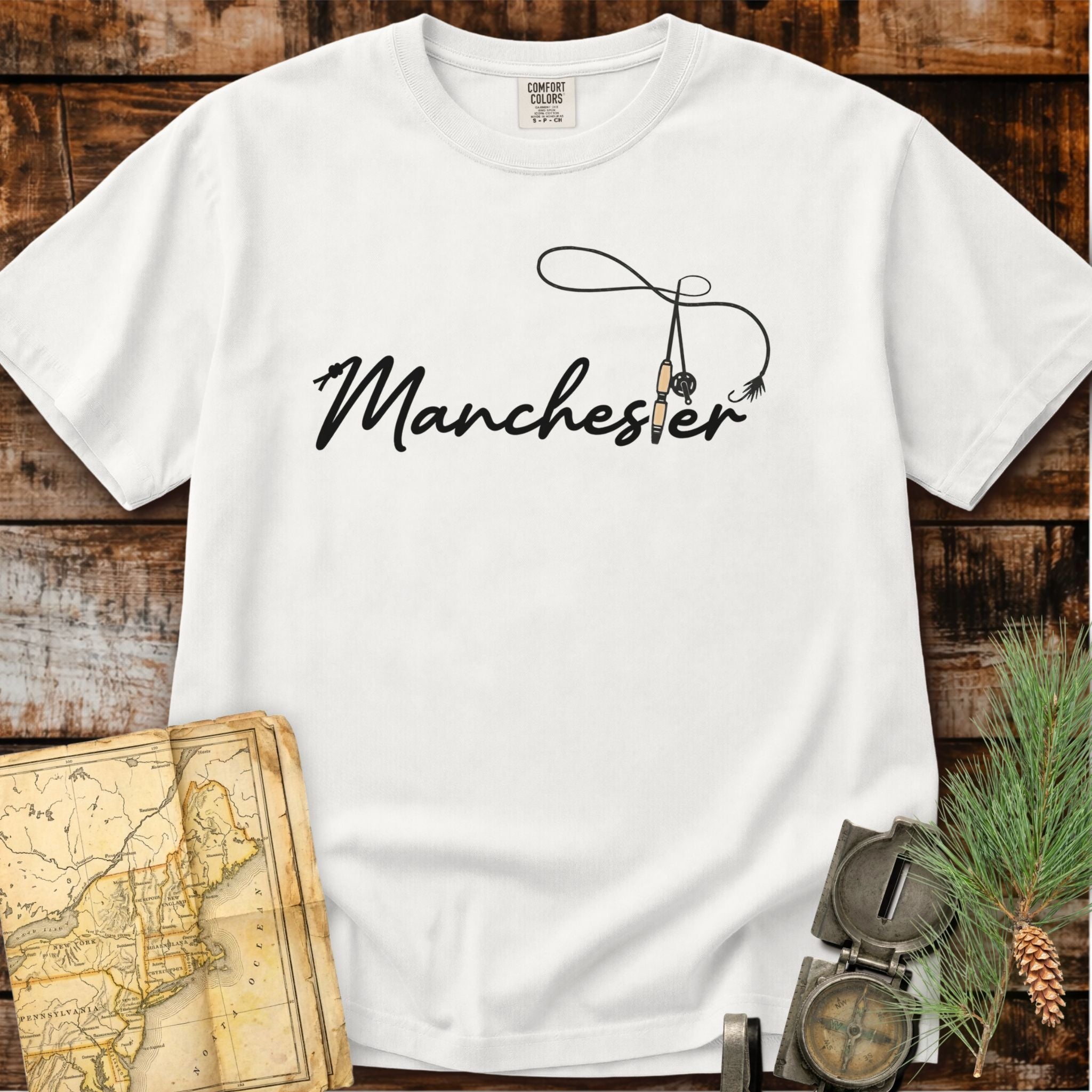 Manchester Vermont | Fly Fishing Rod T-Shirt