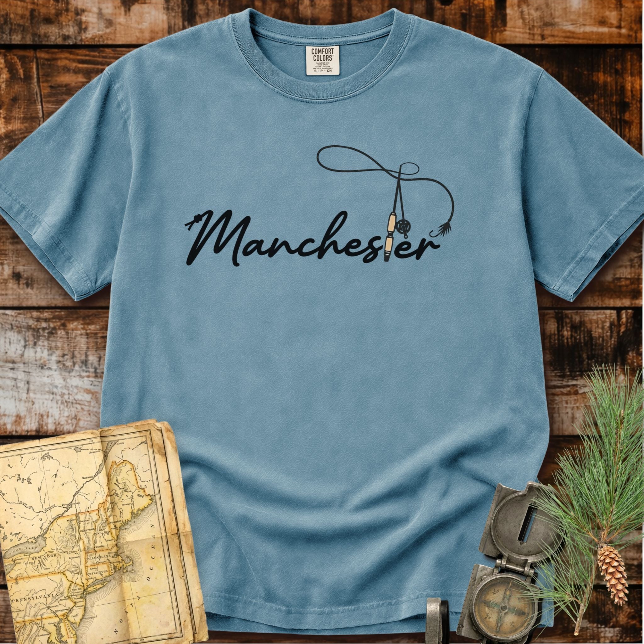 Manchester Vermont | Fly Fishing Rod T-Shirt